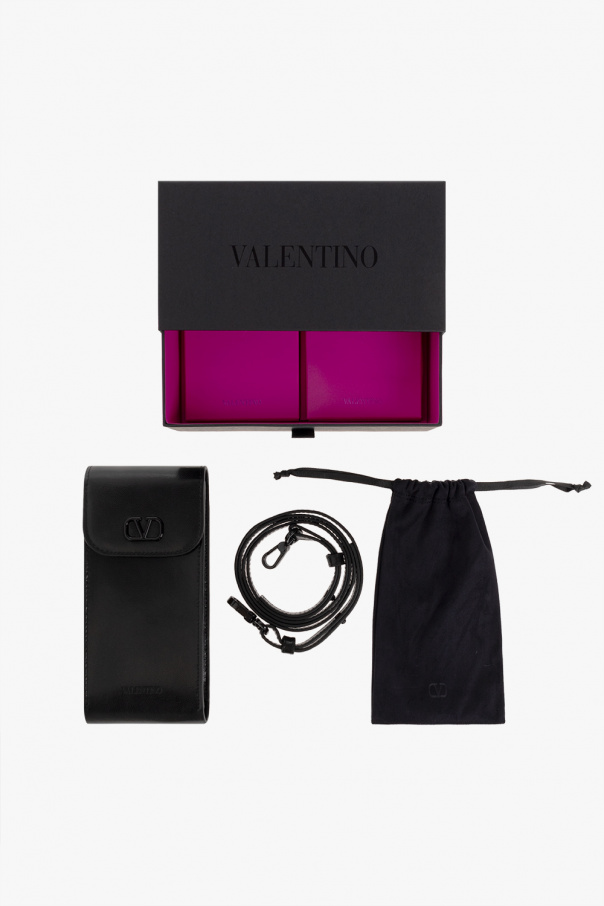 SchaferandweinerShops KR Burgundy Sunglasses with logo Valentino Eyewear Courtesy of Sunglass Hut